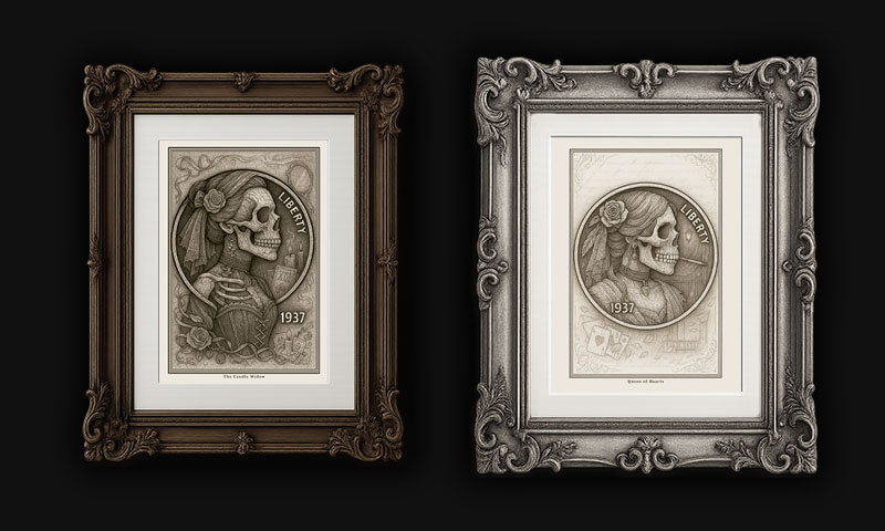 Painted Ladies Prints:

Whispers of Western brothels, carved in bone and coin.